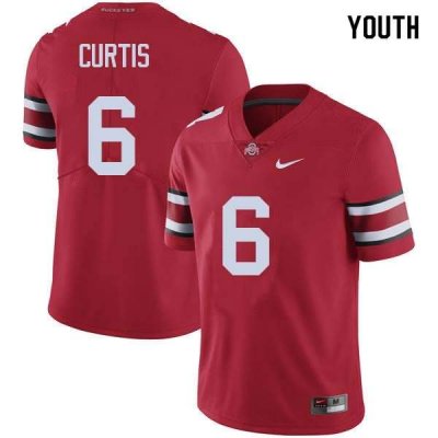 NCAA Ohio State Buckeyes Youth #6 Kory Curtis Red Nike Football College Jersey OSM6745DC